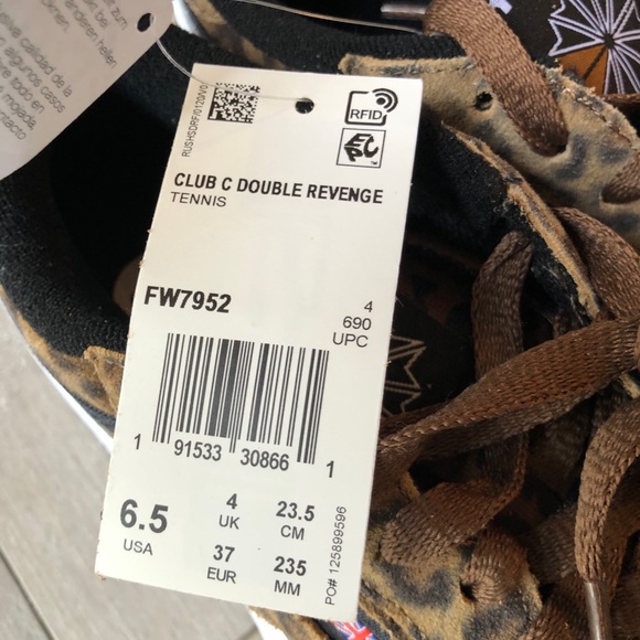 Reebok Club C Double Leopard Print Leather Sneaker - Picture 9 of 11